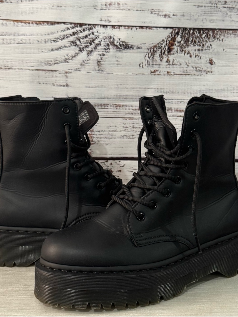 Doc Martens Jadon ll Mono Black Platform Lace-Up / Zip Side Boots